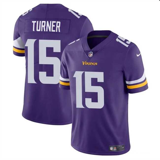 Men & Women & Youth Minnesota Vikings #15 Dallas Turner Purple 2024 Draft Vapor Untouchable Limited Stitched Jersey